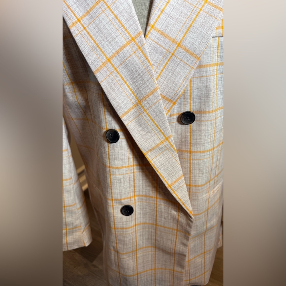 NWT ASOS DESIGN Dad Suit Blazer in Orange Check – UK 8 / US 4 - Picture 10 of 11